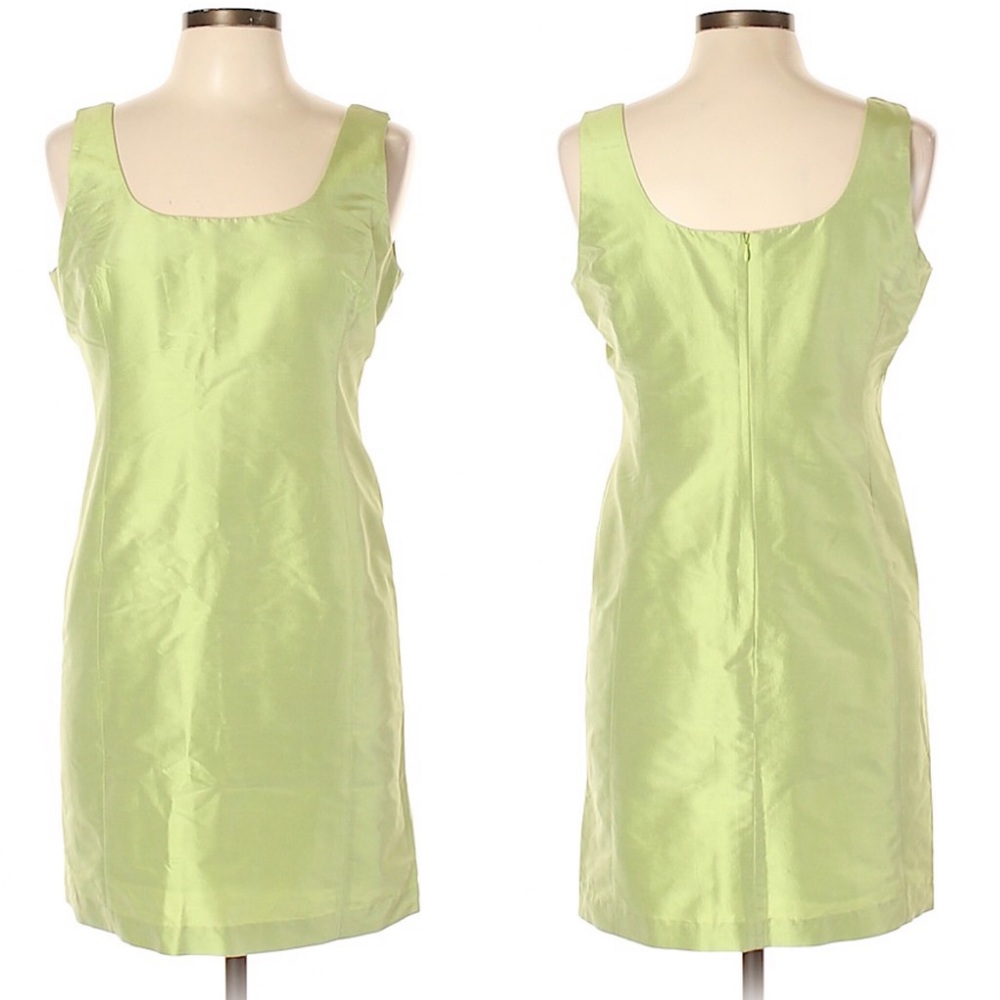 Armani Collezioni Green Silk Sleeveless Dress